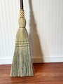 Carved Wood Spirit Kitchen Broom - "Blue Bonnet" - Free Shipping 