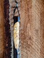 Carved Wood Spirit Kitchen Broom - "Blue Bonnet" - Free Shipping 