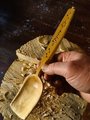 Hand Carved Cooking Spoon - Birch Serving Scoop - One Only - Free Shipping