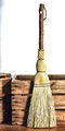 Pioneer Fireplace Hearth Broom - Branch Handle Besom - Flat Sewn Hand Broom