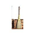 Pioneer Fireplace Hearth Broom - Branch Handle Besom - Flat Sewn Hand Broom