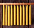 Beeswax Candles - Hand Dipped 100% Beeswax Tapers Settler's Candles - 6 Count - Free Shipping