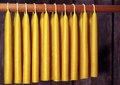 Beeswax Candles - Hand Dipped 100% Beeswax Tapers Settler's Candles - 6 Count - Free Shipping