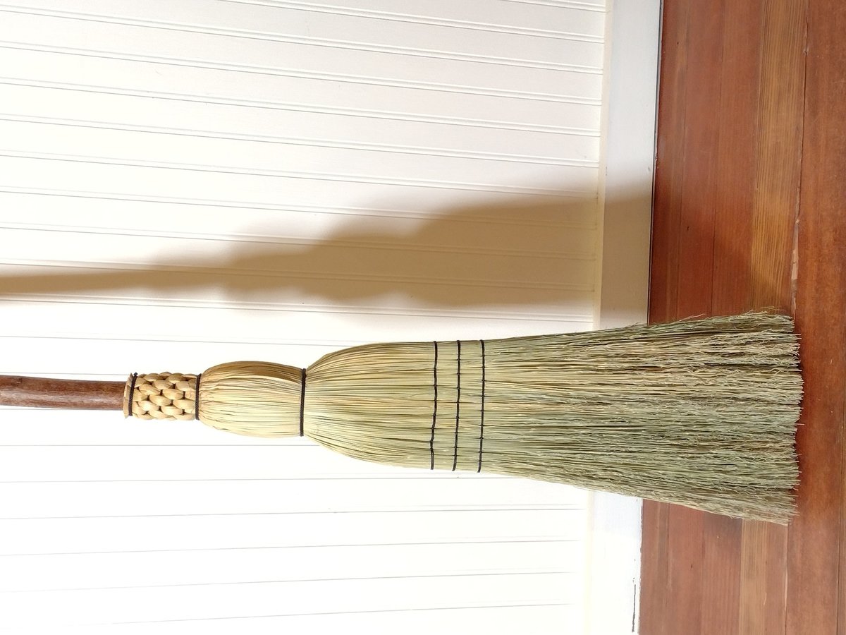 Rustic Kitchen Broom - Straight Poplar Branch - One Only - Free Shipping