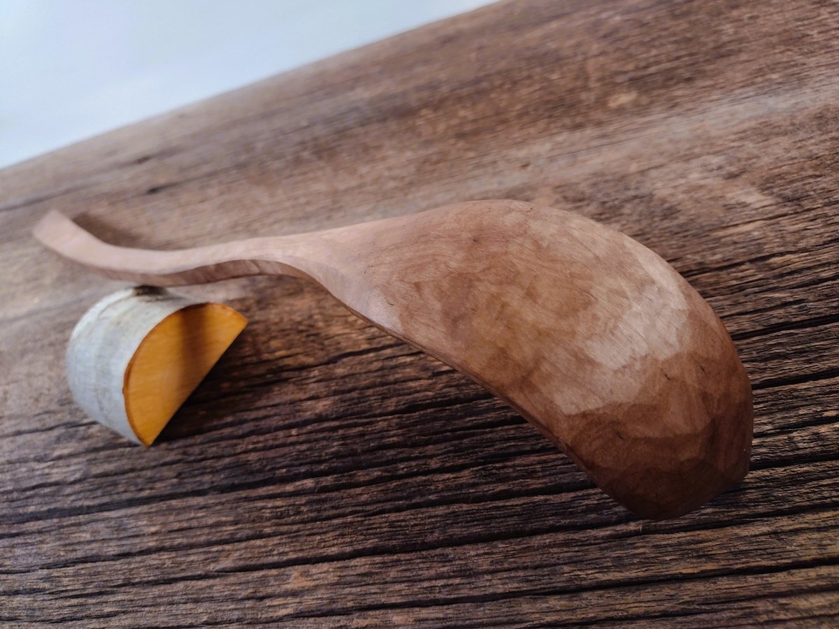 Big Crazy Wooden Ladle - Hand Carved Alder Crook - WILD THANG - One Only - Free Shipping