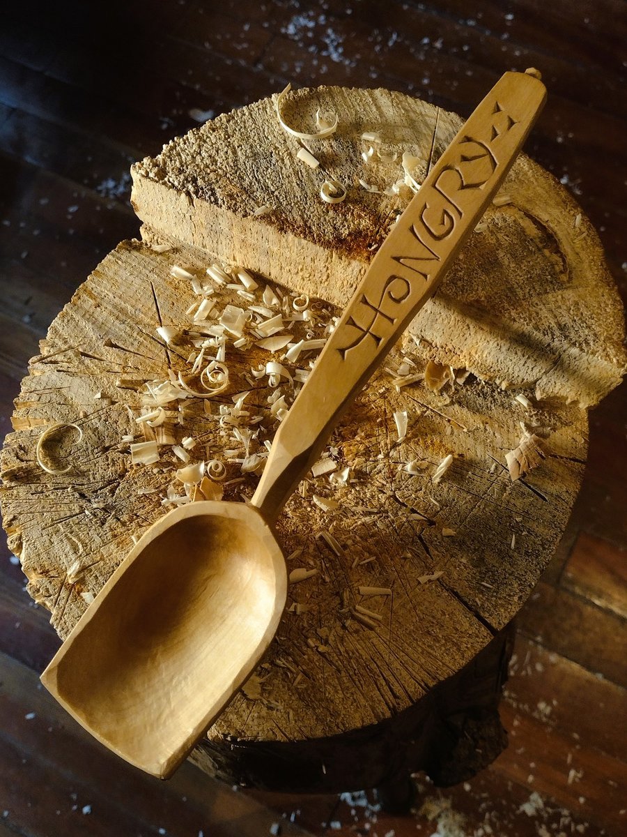 Big Cooking Scoop with Lettering - Hongry Spoon - Hand Carved - One Only - Free Shipping