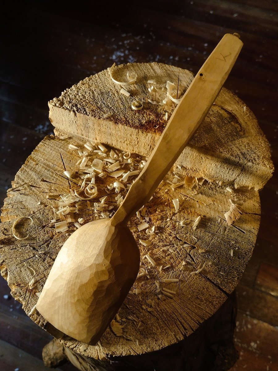 Big Cooking Scoop with Lettering - Hongry Spoon - Hand Carved - One Only - Free Shipping