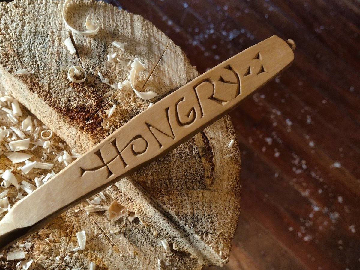 Big Cooking Scoop with Lettering - Hongry Spoon - Hand Carved - One Only - Free Shipping