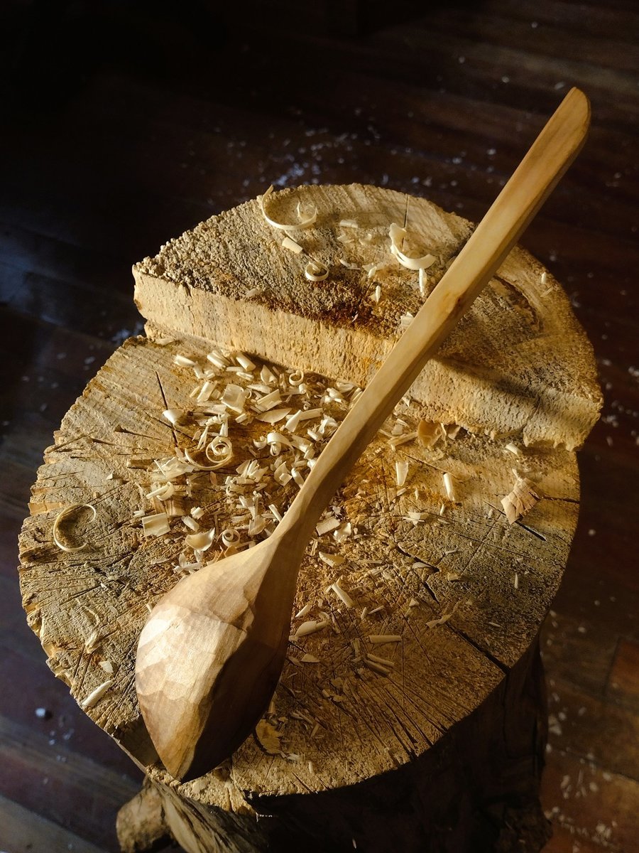 Curvy Cooking Spoon - Carved Maple - One Only - Free Shipping