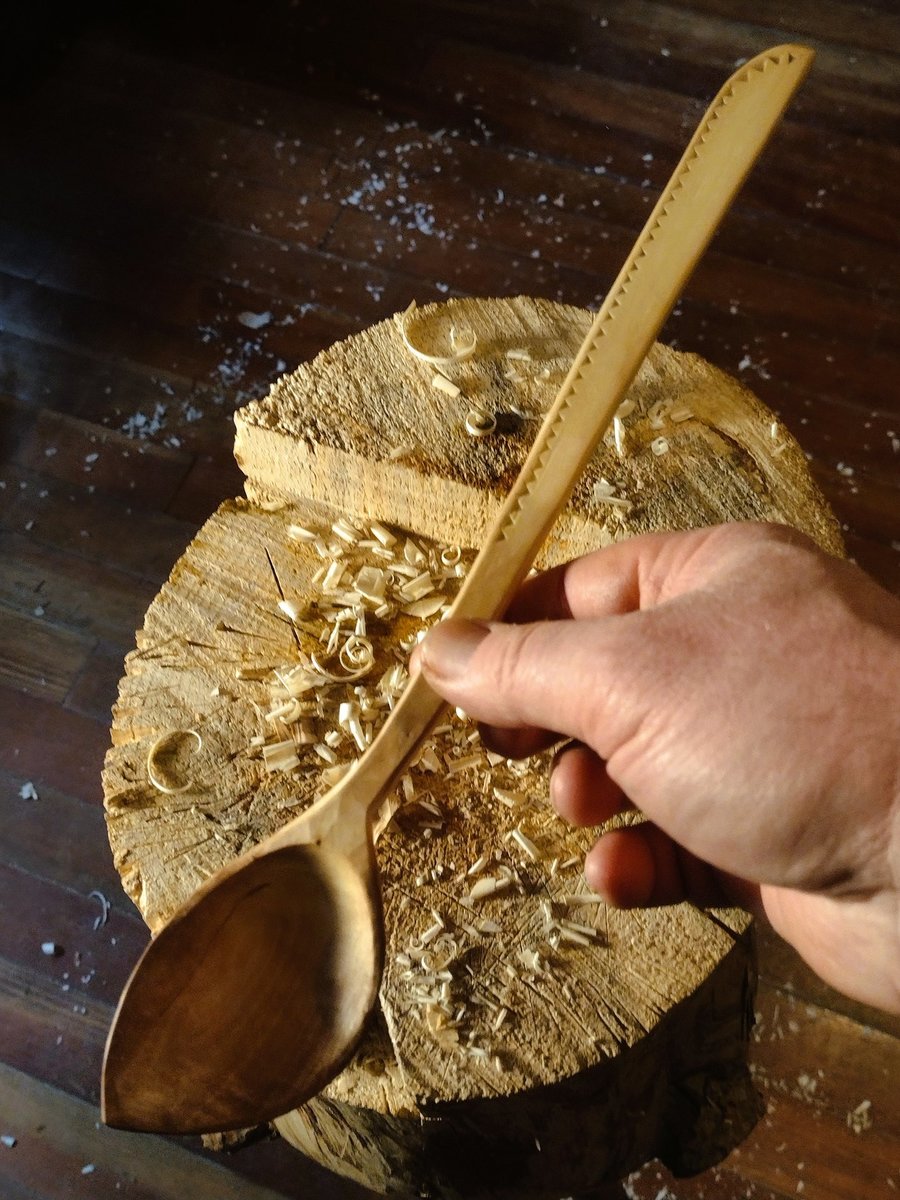 Curvy Cooking Spoon - Carved Maple - One Only - Free Shipping