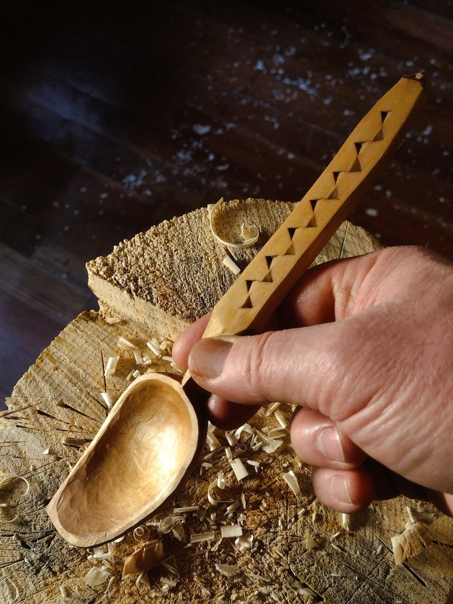 Charming Cooking Spoon - Hand Carved Birch - One Only - Free Shipping