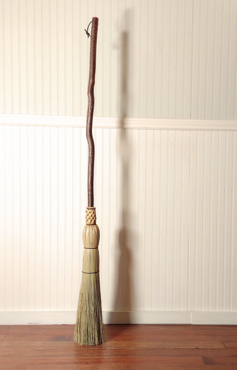 Besom Broom - Contorted Hazel - One Only - Free Shipping 