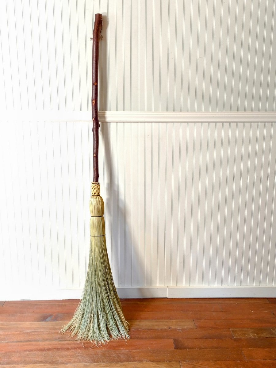 Knotty Birch Besom - Red Birch Branch - One Only - Free Shipping