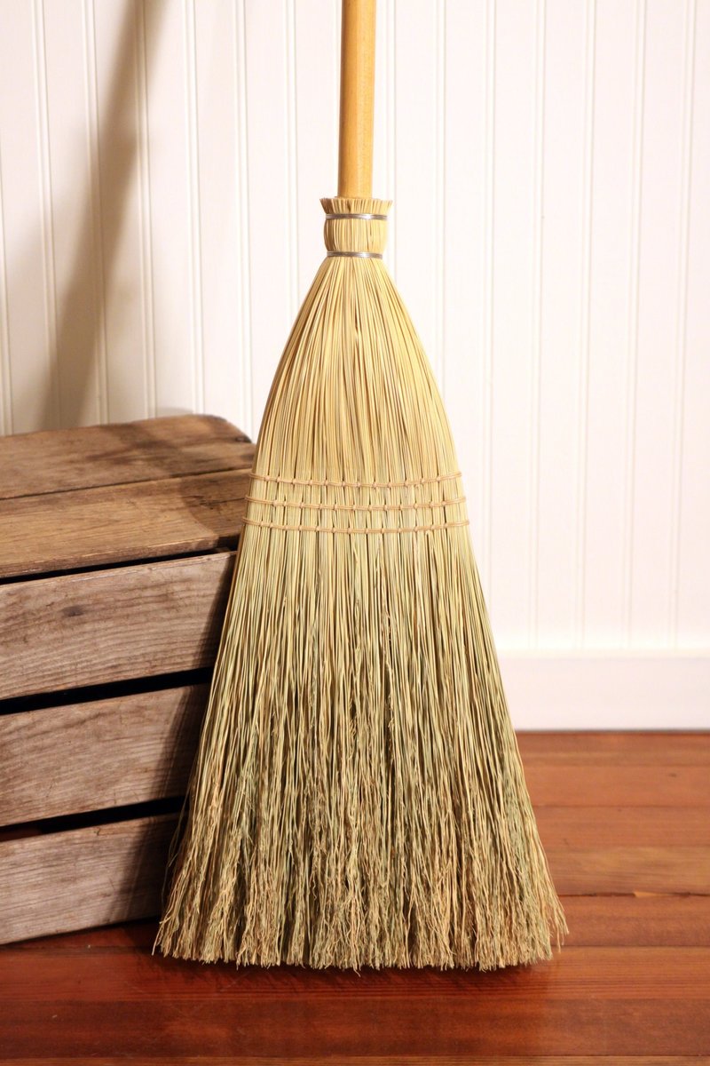 Shaker Authentic 1878 -- Vintage Corn Broom -- Original Full Size with Genuine American Hardwood Handle