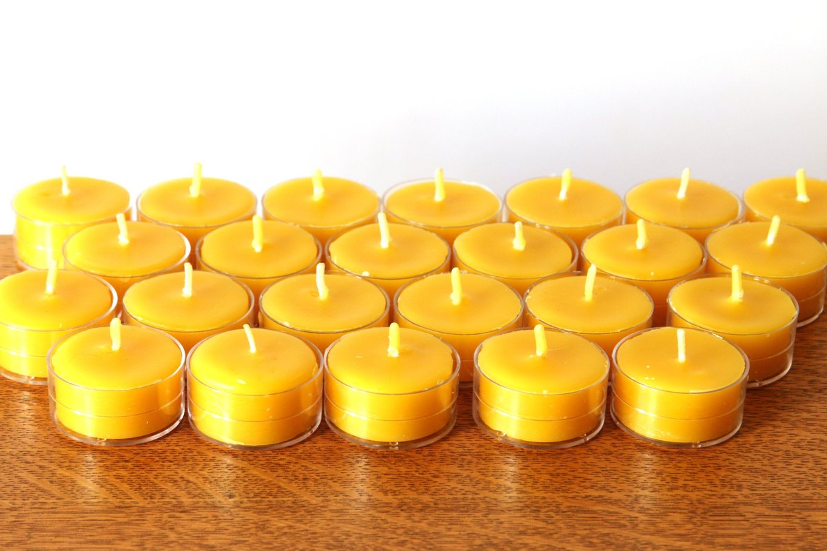 Beeswax Candles - 100% Pure Beeswax - Tealight Refills without Cups -- 250 Bulk Pack -- Free Shipping