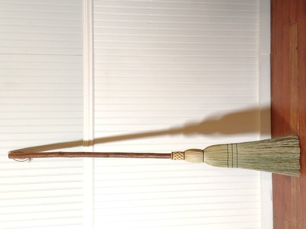 Rustic Kitchen Broom - Straight Poplar Branch - One Only - Free Shipping