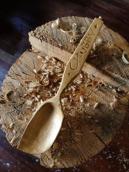 Chubby Cooking Spoon - Carved Maple - One Only - Free Shipping