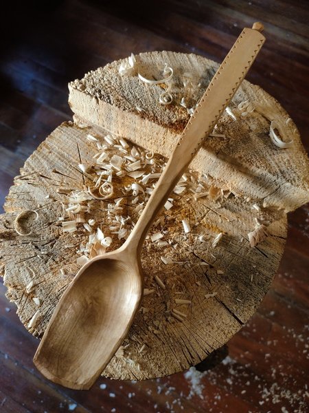 Maple Cooking Spoon - Bent Branch Carving - One Only - Free Shipping
