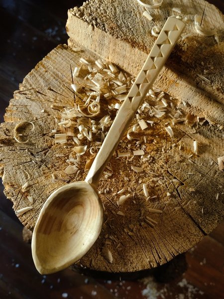 Small Alder Cooking Spoon - Hand Carved - One Only - Free Shipping