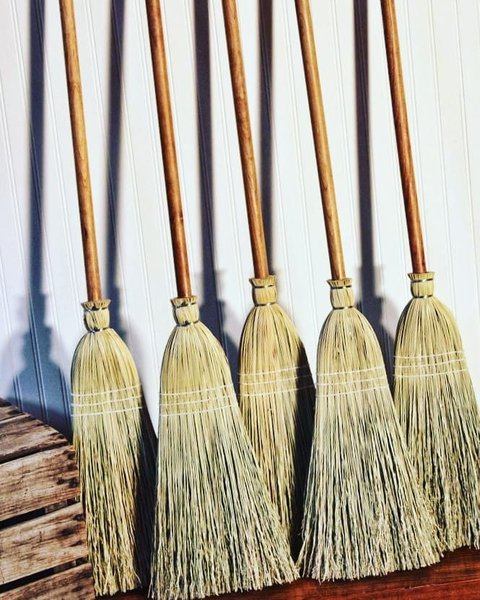 Tiny House Broom - RV Camper Broom - Sweep for Small Spaces - Premium American Cherry Hardwood Handle